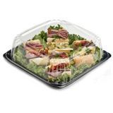 PLATTER 16" SQUARE PET BLK W/CLEAR 3" DOME LID 25/cs