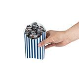 FRY CUP 4oz 4-3/4x3-1/2x5" PAPER BLUE & WHT STRIPE 100/cs