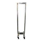 Channel LPNS-19 Steamtable Pan Rack, Lo Profile, Nesting, mobile, 15-1/4"W x 18-1/2"D x 70-1/4"H, front load, open sides, 3" spacing, capacity (19)