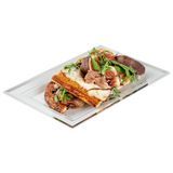 PLATE 7-1/2x5-1/4x1/2" SILVER RIM PLASTIC WHITE 10/cs