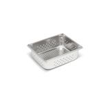 Half-size 4" deep super pan v perforated stainless steel steam table pan, Vollrath 30243