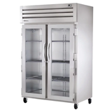 TRUE STA2R-2G-HC SPEC SERIES Refrigerator, Reach-in, two-section, stainless steel front & sides, (2) glass doors with locks, cam-lift hinges
