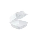 TAKEOUT HINGED SANDWICH 5x5x3" FOAM PS WHT 500/cs