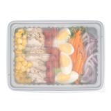 TAKEOUT BOX/ LID MW 34oz 8-1/4x6" PP SILVER 100/cs