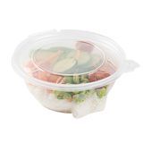 BOWL W/ LID 24oz 6-3/4x6-1/2" MW TAMPER PLASTIC CLEAR 100/cs