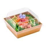 LID F/ SM SUSHI CONTAINER 3-1/2"sq 1-1/2h PET CLR 100/cs