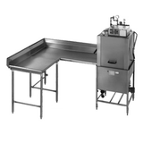 Eagle CDTCL-48-16/4 Clean Dishtable, corner design, 48"W x 30"D x 43-1/2"H, right-to-left operation, 16/430 stainless steel top, 8"H backsplash
