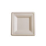 ECOWARE PLATE 6x6"sq PFAS FREE BAGASSE TAN 500/cs