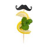 SKEWER BAMBOO 2-3/4" MOUSTACHE BLACK 100/cs