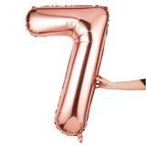 BALLOON NUMBER "7" MYLAR 40" SELF-SEALING ROSE GOLD