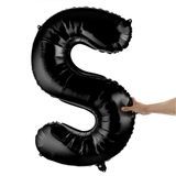 BALLOON LETTER "S" MYLAR 40" SELF-SEALING BLACK