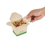 NOODLE CONTAINER 16oz 3-1/4x3" SQ CMPST PLA BAMBOO 200/cs