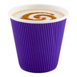 HOT CUP 8oz PAPER RIPPLE WALL ROYAL PURPLE 25/cs