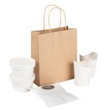 RETAIL BAG 7x3-1/4x8-1/2" W/ HANDLES PAPER BLACK 100/cs