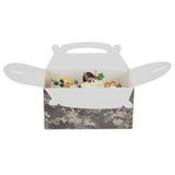 GABLE/ LUNCH BOX COMPOSTABLE 9-1/2x5" PAPER CAMOUFLGE 25/cs