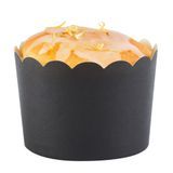 BAKING CUP 10oz 3-1/2"dia SCALLOP PAPER BLACK 200/cs