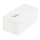 NAPKIN LINEN-LIKE 15-3/4x8" PAPER CURSIVE 'J' SILV 2000/cs