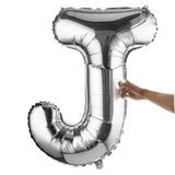 BALLOON LETTER "J" MYLAR 40" SELF-SEALING SILVER