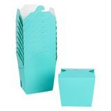 TAKEOUT NOODLE BOX 8oz SQUARE 2x2" PAPER TURQUOISE 50/cs