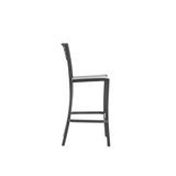 Grosfillex US638017 Vogue Stacking Barstool, armless, indoor/outdoor use, slotted resin back, aluminum seat and base, footrest, UV resistant