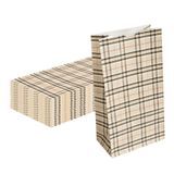 BAG PAPER 6x3-1/2x10-3/4" #6lb PLAID 100/cs