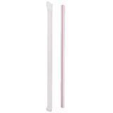 STRAW GIANT 7-3/4"l WRAPPED POLYPRO WHITE/RED 24/300/cs