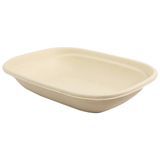 TAKEOUT CONTAINER 20oz 8x6x2" CMPST FIBER PLA NATURAL 400/cs