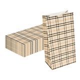 BAG PAPER 5x3-1/4x9-1/2" #4lb PLAID 100/cs
