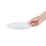 PLATE 7-1/2"dia HAMMERED GOLD RIM PLASTIC CLEAR 40/cs