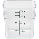 Commercial foodservice essential, camsquare food container 4qt pc freshpro clear/green 6ea/cs for organized prep and service, Cambro 4SFSPROCW135