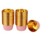 BAKING CUP 3-1/2oz 2-3/4"dia ROUND FOIL/ PAPER PINK 500/cs