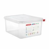 FOOD STORAGE CONTAINER 1/2 6"d 10.5qt W/LID TRANSPARENT 6/cs