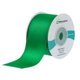 RIBBON SINGLE FACE 10yd POLYESTER SATIN EMERALD 10/cs