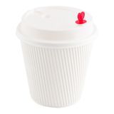 LID F/ 8-20oz CUP RED PLUG 3-1/2"dia POLYPRO WHITE 50/cs