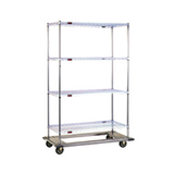 Eagle DT1860-CSBP Dolly Truck, 4-tier, 60"W x 18"D wire shelves with patented QuadTruss design, 63"H posts, chrome-plated finish, 64-7/8" x 23-3/4"