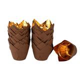 TULIP BAKING CUP FOIL &PAPER 3-9/10oz 3-1/4"dia BRWN 500/cs