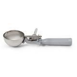 #8 Disher, round bowl, 2-13/16" bowl dia., 4 oz. capacity, 18-8 stainless with one-piece color coded gray plastic handle, USA Made, Vollrath 47140