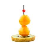 SKEWER SHORT BAMBOO 2-1/2" MINI BALL BLACK & RED 1000/cs