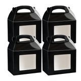 GABLE BOX w/WINDOW GREASEPROOF 10x7x8" PAPER BLACK 100/cs