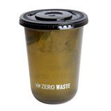 FLAT LID 3-1/2"dia F/ 12 16 24oz CMPST PLA BLACK 100/cs
