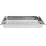 Full-size 2.5" deep super pan v perforated stainless steel steam table pan, Vollrath 30023