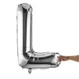 BALLOON LETTER "L" MYLAR 40" SELF-SEALING SILVER