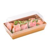 LID F/ MED SUSHI CONTAINER 6x3x1-1/2" PET CLEAR 100/cs
