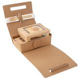 LUNCH/ DRINK CARRIER w/ HANDLE 8-3/4x4-1/4" PAPER KRFT 100/cs