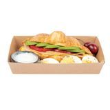 SUSHI TRAY 8x5" RECT MED PAPER WOOD GRAIN BROWN 100/cs