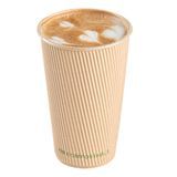 HOT CUP 16oz 5-1/2"h RIPPLE CMPST PLA LINING KRAFT 500/cs