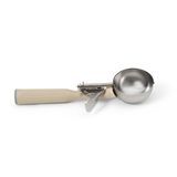 #10 Disher, round, 2-5/8" bowl dia., 3-1/4 oz. capacity, 18-8 stainless with one-piece color coded ivory plastic handle, USA Made, Vollrath 47141