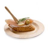 CARVED PLATE & MINI FORK CMPST 2-1/2" SQ BAMBOO NATRL 100/cs