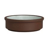 Spice Tray, 4 oz., 4" x 1-1/8"h, stackable, round, porcelain, white interior, terracotta exterior, Maham Studio Collection, Sea Salt, (12 ea/cs), Steelite, 6212RT012