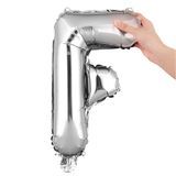 BALLOON LETTER "F" MYLAR 16" SELF-SEALING SILVER